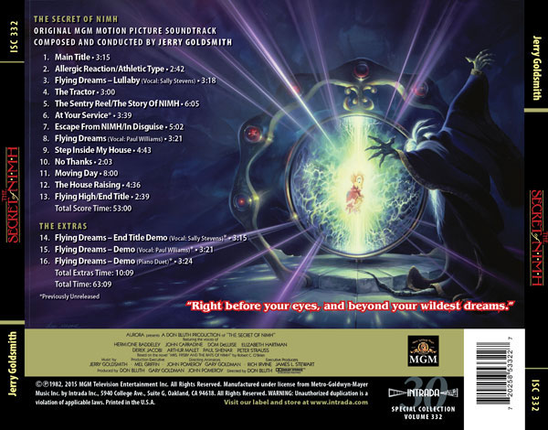 Secret of Nimh Soundtrack CD Jerry Goldsmith - Click Image to Close