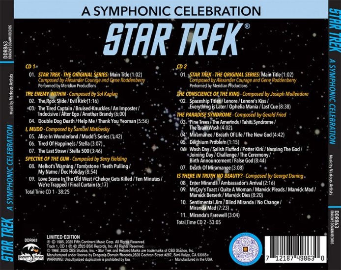 Star Trek TOS A Symphonic Celebration 2-CD Set - Click Image to Close