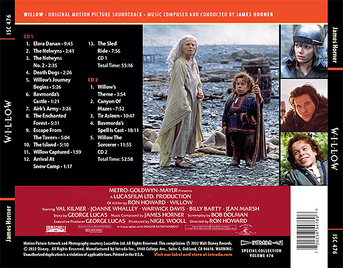 Willow Soundtrack CD 2 Disc Set James Horner - Click Image to Close