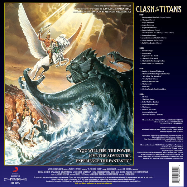 Clash of the Titans Soundtrack LP 180 Gram Vinyl Laurence Rosenthal 2LP Set - Click Image to Close