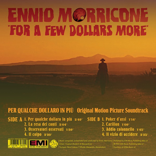 For a Few Dollars More Original Soundtrack 10" Yellow Vinyl Ennio Morricone - Click Image to Close