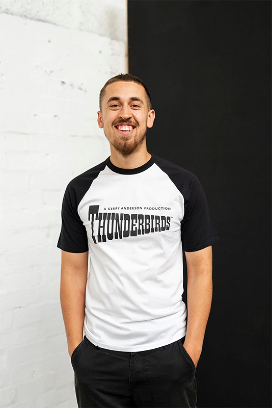 Thunderbirds Gerry Anderson Logo Raglan T-Shirt - Click Image to Close