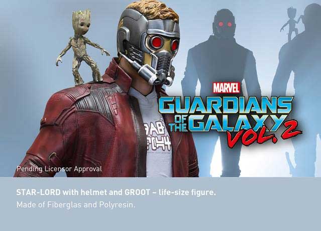 Guardians of the Galaxy Vol 2 Starlord & Baby Groot Life-Size Statue Display - Click Image to Close