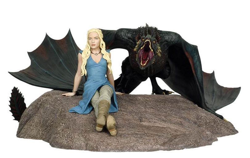 Game of Thrones Daenerys and Drogon 18" Statue - Click Image to Close