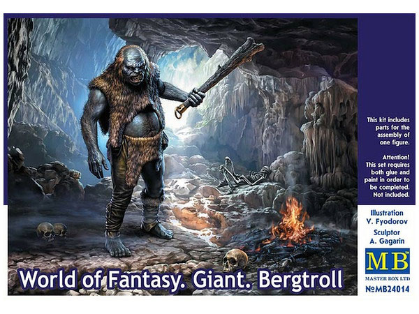 World Of Fantasy Giant Bergtroll 1/24 Scale Plastic Model Kit by Master Box - Click Image to Close