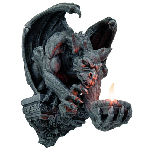 Gargoyle Wall Candle Holder - Click Image to Close