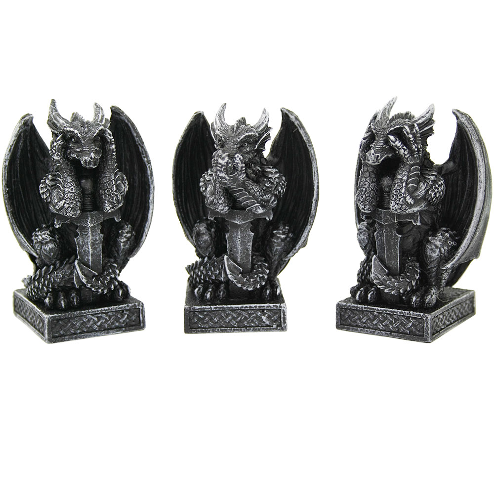 Dragon See Hear Speak No Evil Statues Set Of 3 Dragon See Hear Speak No Evil Statues Set Of 3