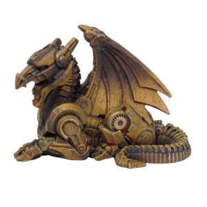 Dragon Steampunk Cold Cast Resin Statue - Click Image to Close