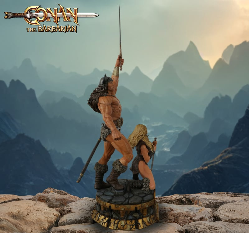 Conan the Barbarian (1982) 25 Inch Tall Poster Tribute Statue Arnold Schwarzenneger Sandal Bergman - Click Image to Close