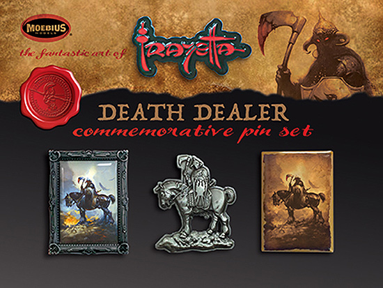 Frank Frazetta Death Dealer Comemorative Pin Set by Moebius - Click Image to Close