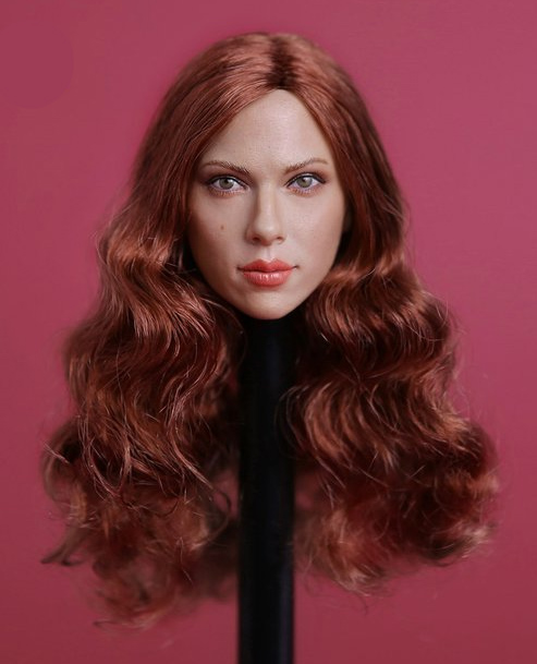 American Women's 1/6 Scale Head Sculpture with Red Hair (Scarlett Johansson) - Click Image to Close