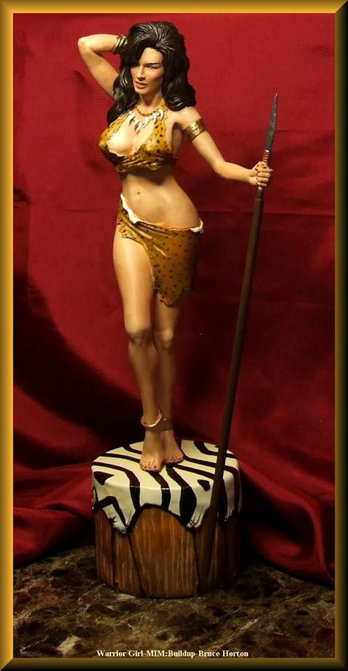 Warrior Girl 13" Tall Resin Model Kit - Click Image to Close