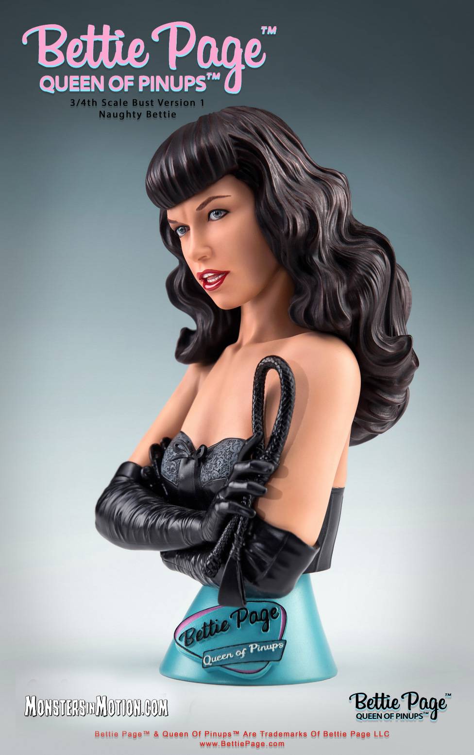 Bettie Page Queen Of Pinups 3/4 Scale Bust Naughty Bettie - Click Image to Close