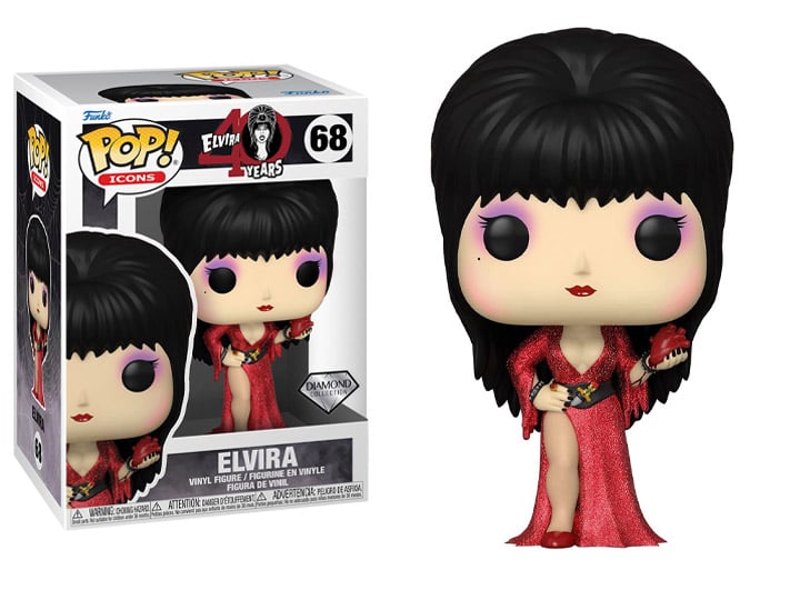 Elvira Mistress of the Dark 40th Anniversary Diamond Glitter Pop! Vinyl Figure - Click Image to Close