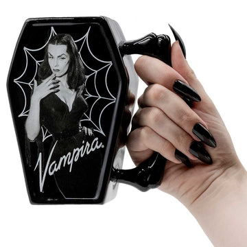 Vampira Cobweb Coffin Mug - Click Image to Close