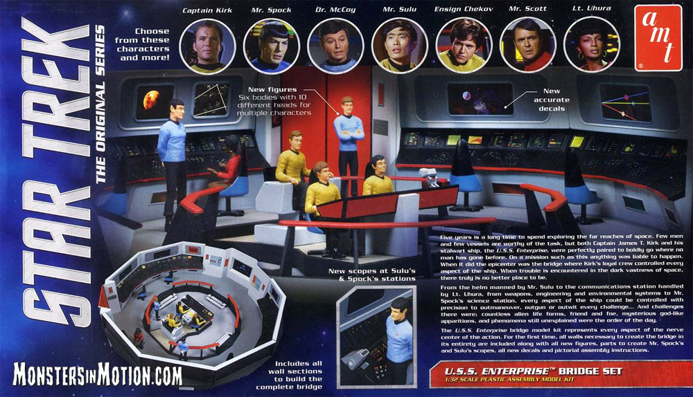 Star Trek TOS Enterprise Bridge 1/35 Scale Model Kit Re-Issue by AMT (Classic Box) - Click Image to Close