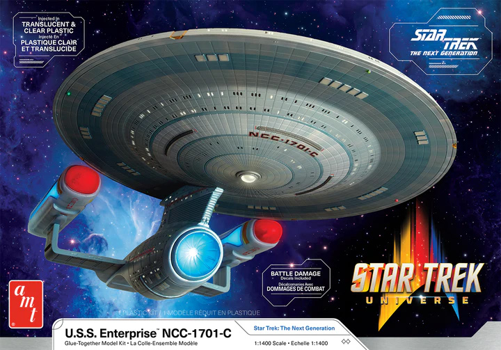 Star Trek TNG USS Enterprise 1701-C 1/1400 Scale Model Kit by Polar Lights - Click Image to Close