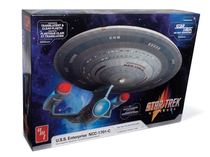 Star Trek TNG USS Enterprise 1701-C 1/1400 Scale Model Kit by Polar Lights - Click Image to Close