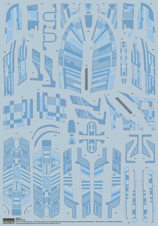 Star Trek TNG Enterprise 1701-D 1/1400 Scale Aztec Decals set for AMT Model Kit - Click Image to Close