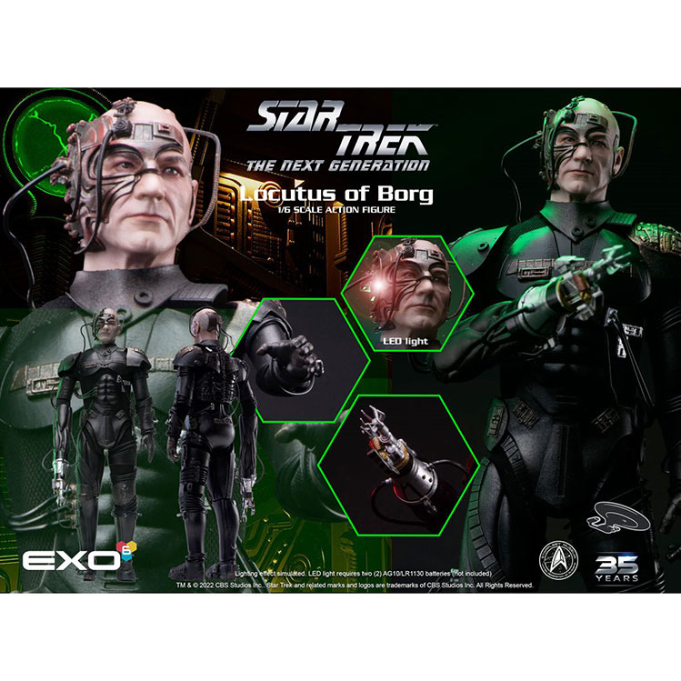 Star Trek: The Next Generation Locutus of Borg 1:6 Scale Action Figure - Click Image to Close