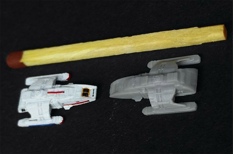 Star Trek TNG Danube Shuttle 1/1400 Scale 4 Pack Model Kit with Decals by Green Strawberry - Click Image to Close