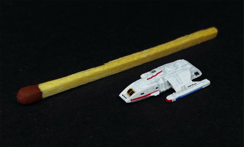 Star Trek TNG Danube Shuttle 1/1400 Scale 4 Pack Model Kit with Decals by Green Strawberry - Click Image to Close