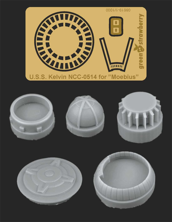 Star Trek U.S.S. Kelvin NCC-0514 Photoetch and Resin Bussard & Sensors by Green Strawberry - Click Image to Close
