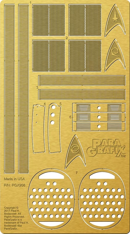 Star Trek Enterprise NCC-1701 1/350 Scale Photoetch Detail Set - Click Image to Close