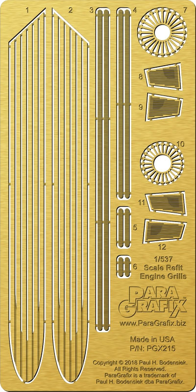 Star Trek U.S.S. Enterprise NCC-1701 Refit 1/537 Scale Engine Grills Photoetch Set - Click Image to Close