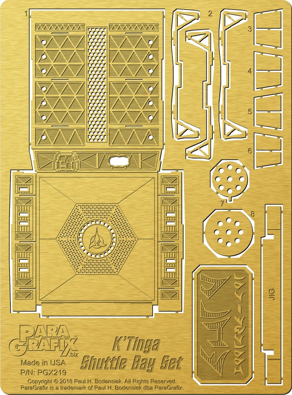 Star Trek The Motion Picture Klingon K'T'inga Battlecruiser 1/350 Scale Shuttle Bay Photoetch Set for Polar Lights Model Kit Ktinga - Click Image to Close