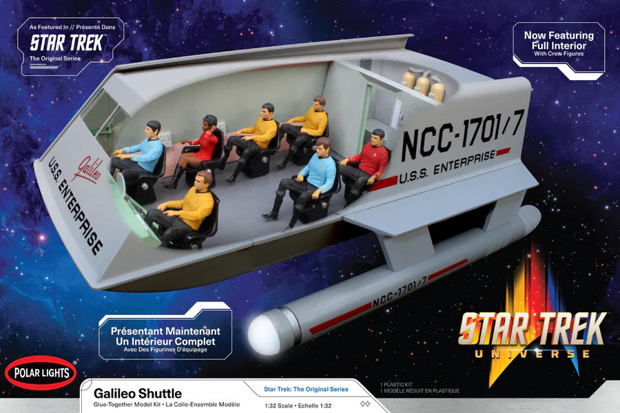 Star Trek Galileo Shuttlecraft with Interior 1/32 Scale Model Kit by Polar Lights - Click Image to Close