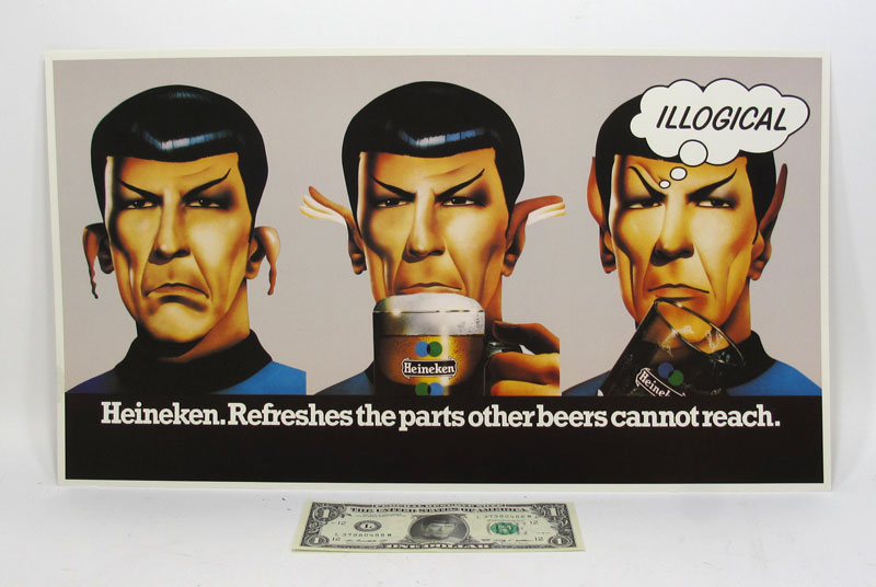 Star Trek Spock Heineken Beer Rare Advertisment Poster - Click Image to Close