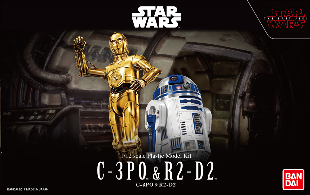 Star Wars The Last Jedi C-3PO and R2-D2 1/12 Scale Model Kit by Bandai Star Wars The Last Jedi C-3PO and R2-D2 1/12 Scale Model Kit by Bandai