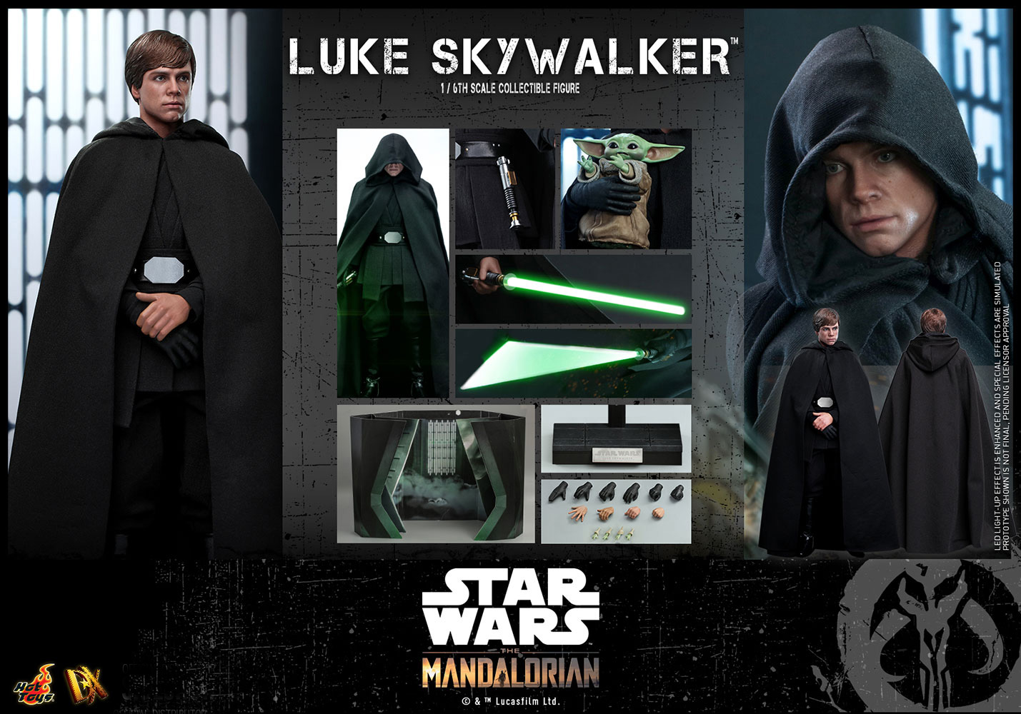 Star Wars Luke Skywalker Mandalorian Series 1/6 Scale Figure by Hot Toys - Click Image to Close