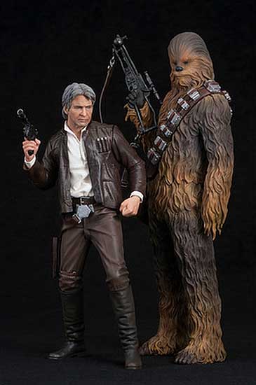 Star Wars The Force Awakens Han and Chewie ARTFX Figures - Click Image to Close