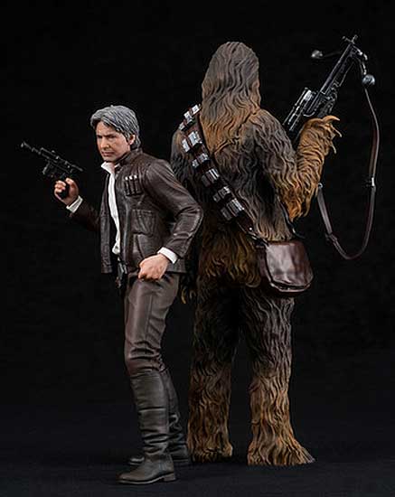 Star Wars The Force Awakens Han and Chewie ARTFX Figures - Click Image to Close