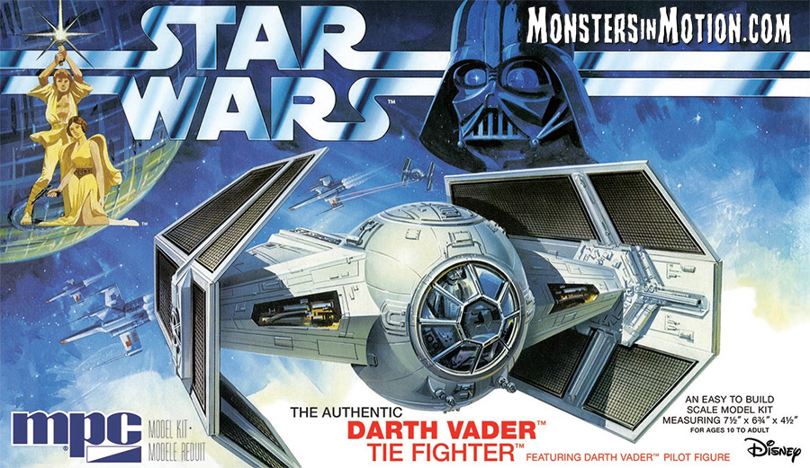 Star Wars A New Hope Darth Vader's TIE Fighter 1/32 Scale Model Kit by MPC - Click Image to Close