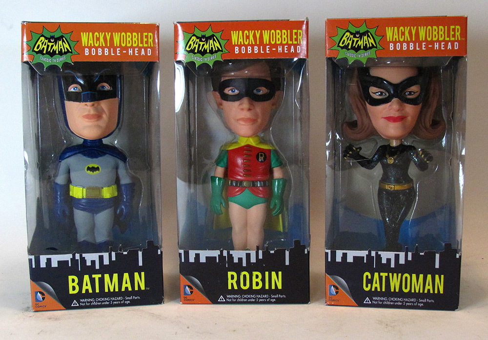 Batman 1966 Wacky Wobblers Bobble-Head Set of 3 Batman, Robin and Catwoman