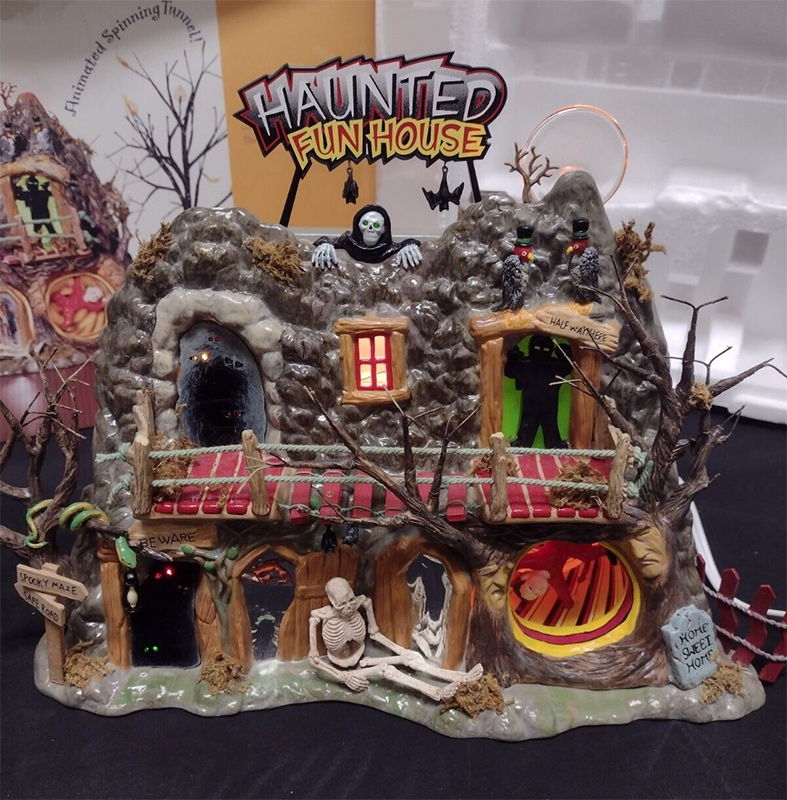 Department 56 Haunted Fun House Snow Village Halloween Display - Click Image to Close