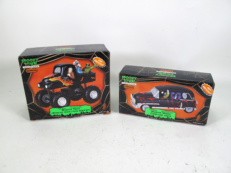Spooky Town Monster Truck and Haunted Hearse Set of 2 Vehicles - Click Image to Close
