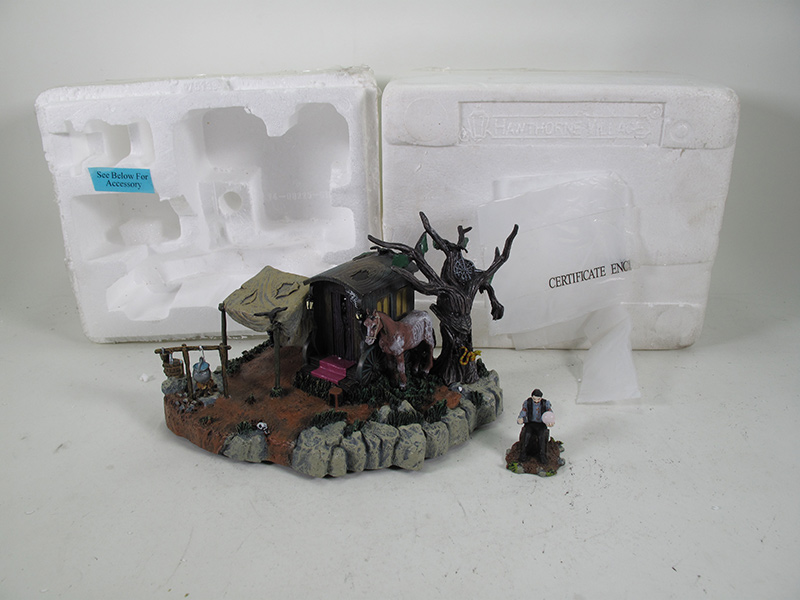 Hawthorne Village Fortune Teller Campsite Halloween Display Universal Monsters - Click Image to Close