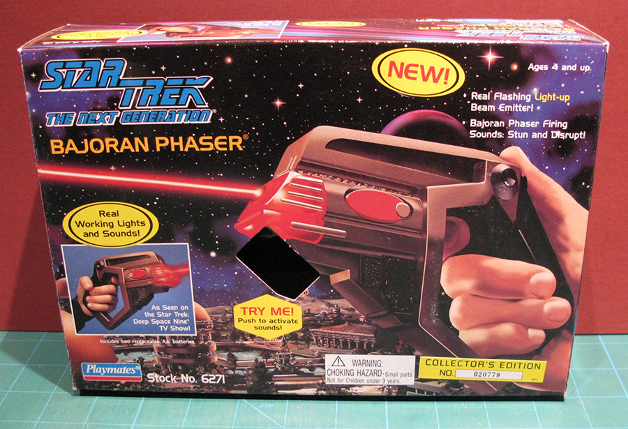 Star Trek Bajoran Phaser Prop Replica Toy by Playmates - Click Image to Close