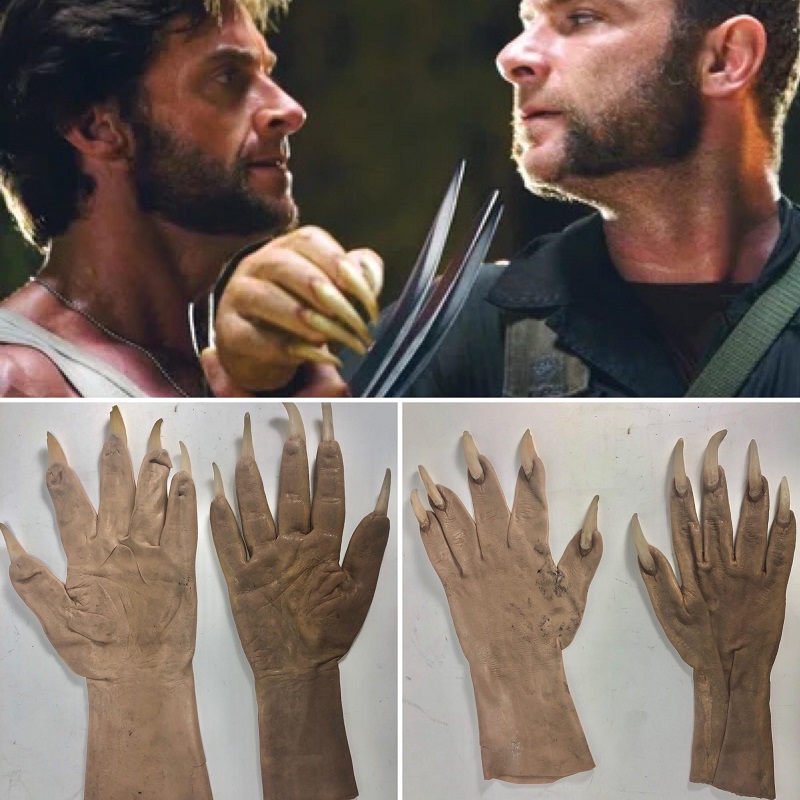 X-Men Origins: Wolverine Screen Used Sabretooth Claw Gloves Prop Wardrobe - Click Image to Close