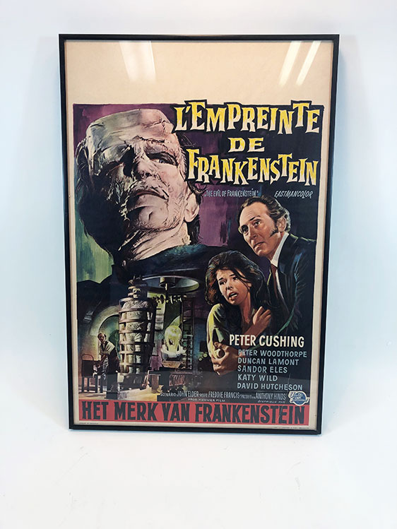 Evil Of Frankenstein 1964 Original 14x21 Belgium Movie Poster Peter Cushing - Click Image to Close