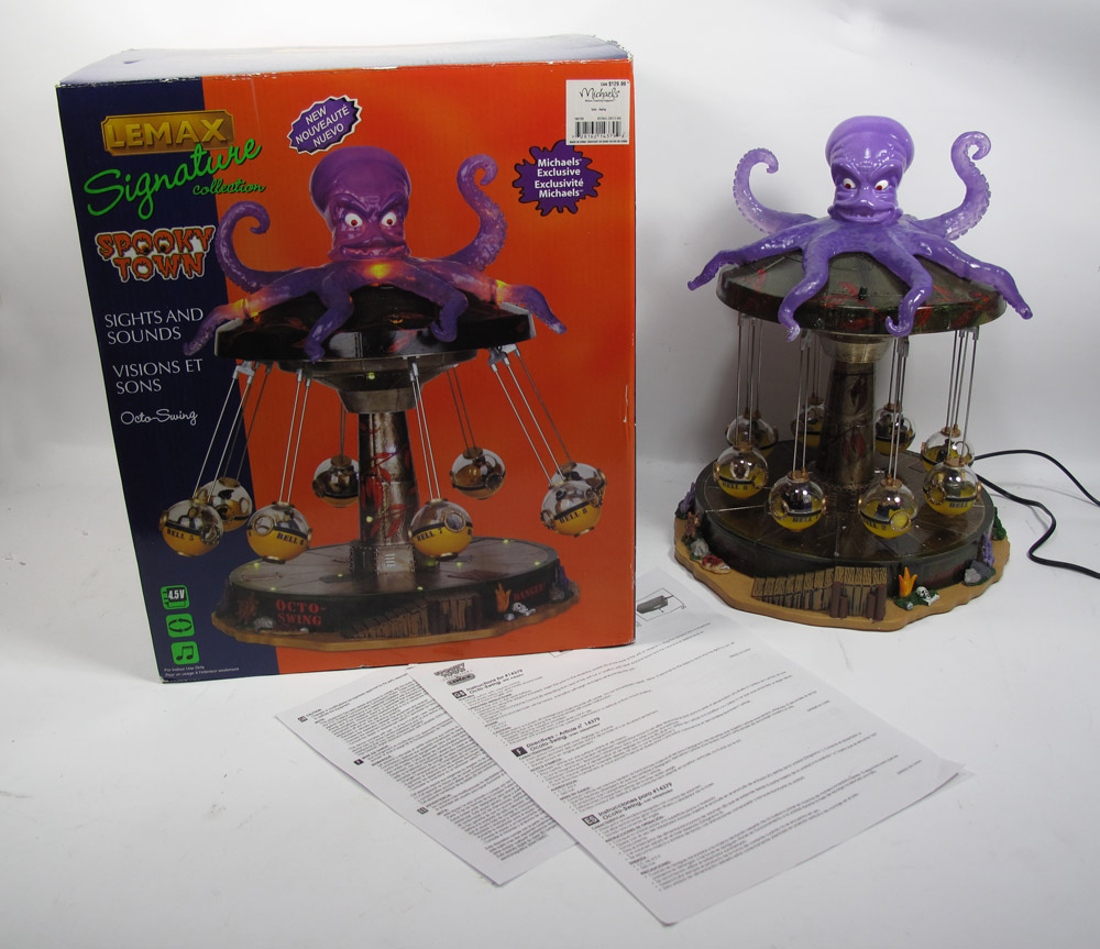 Spooky Town Octo-Swing by Lemax 2011 Rare Retired #14379 Spooky Town Octo-Swing by Lemax 2011 Rare Retired #14379