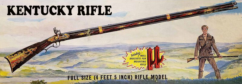 Kentucky Long Rifle Historic Firearms Frontiersman Full Size Replica Pyro Model Kit Re-Issue by Atlantis - Click Image to Close