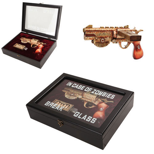 Zombie Gun In Case of Zombies Break Glass Display Case - Click Image to Close
