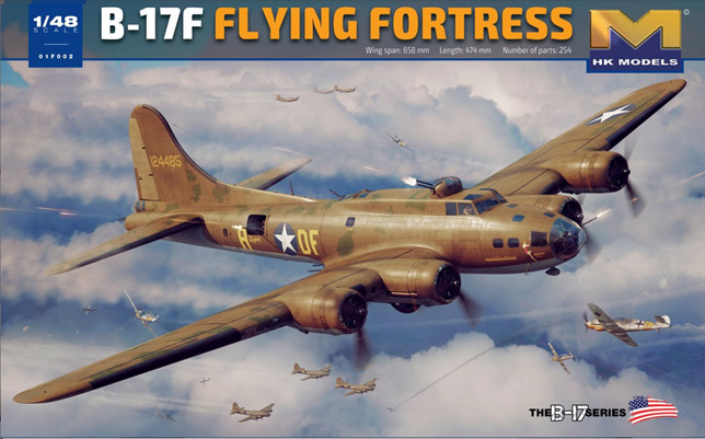 B-17F USAF Flying Fortress "Memphis Belle" 1/48 Scale Model Kit by HK Models - Click Image to Close