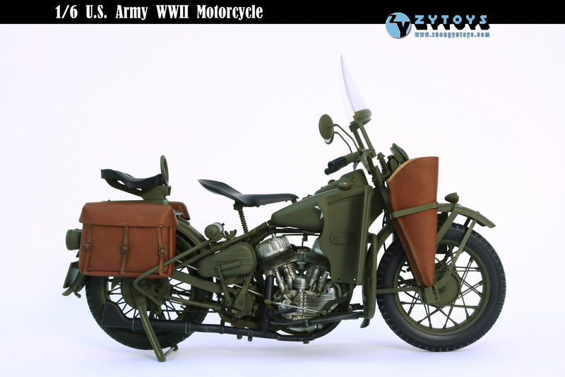 WWII U.S. Army Military Harley Davidson Scout Motorcycle 1/6 Scale Replica - Click Image to Close