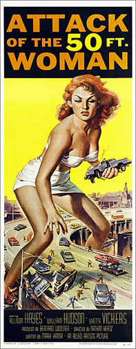 Attack of the 50ft Woman 1958 Repro Insert Poster 14X36 - Click Image to Close